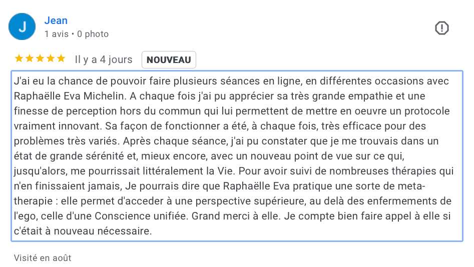 Raphaelle Eva Michelin Avis Google Jean